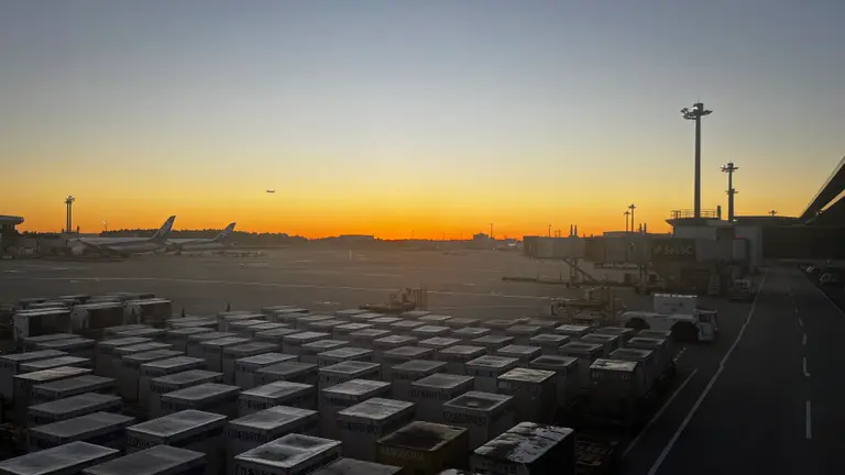 sunrise at Narita airport